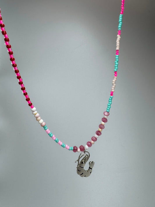Hannah x Louise Beaded Prawn Necklace