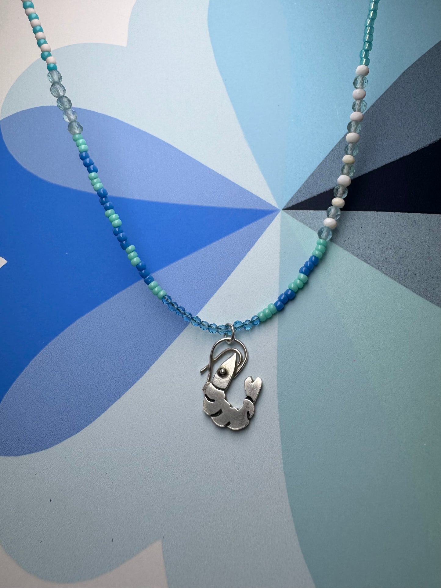 Hannah x Louise Beaded Prawn Necklace